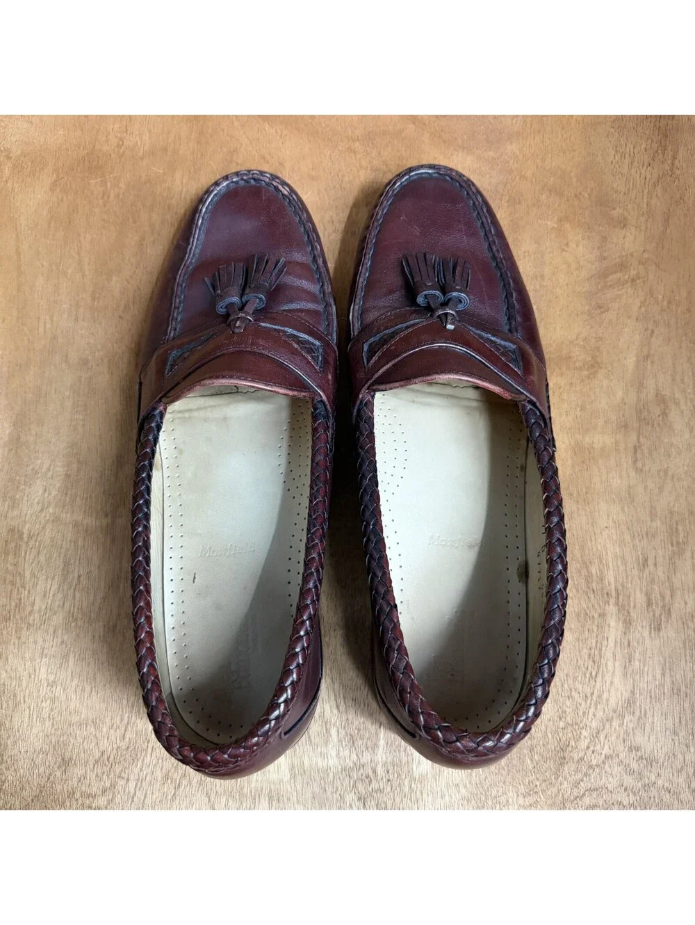 Allen Edmonds Maxfield Tassel Loafer Mens 11D Burgundy Leather Slip On Shoes USA